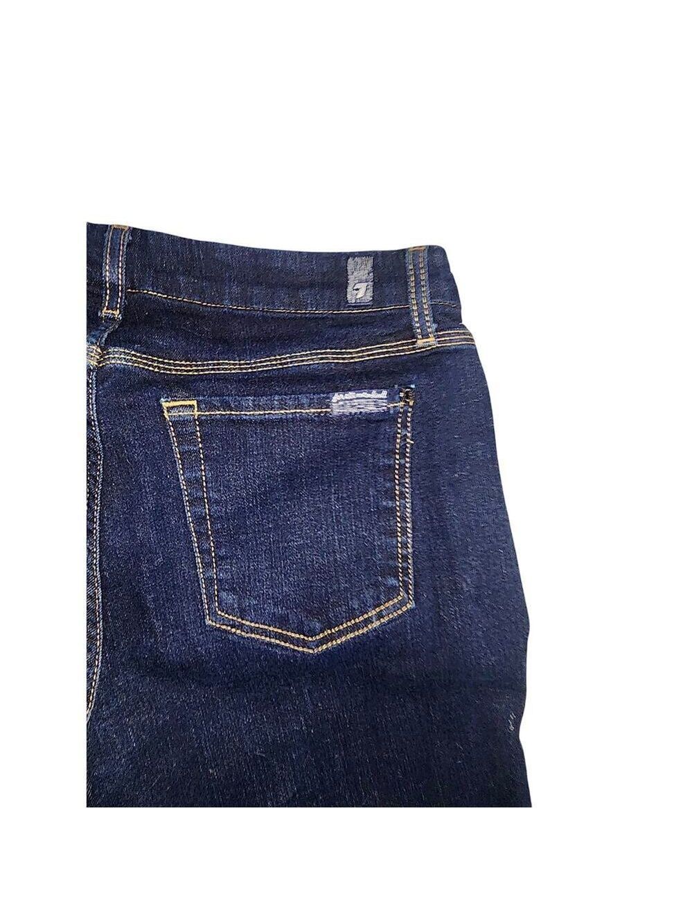 Vintage 7 SEVEN straight leg ankle cut off dark wash jeans size 29 - Picture 5 of 6